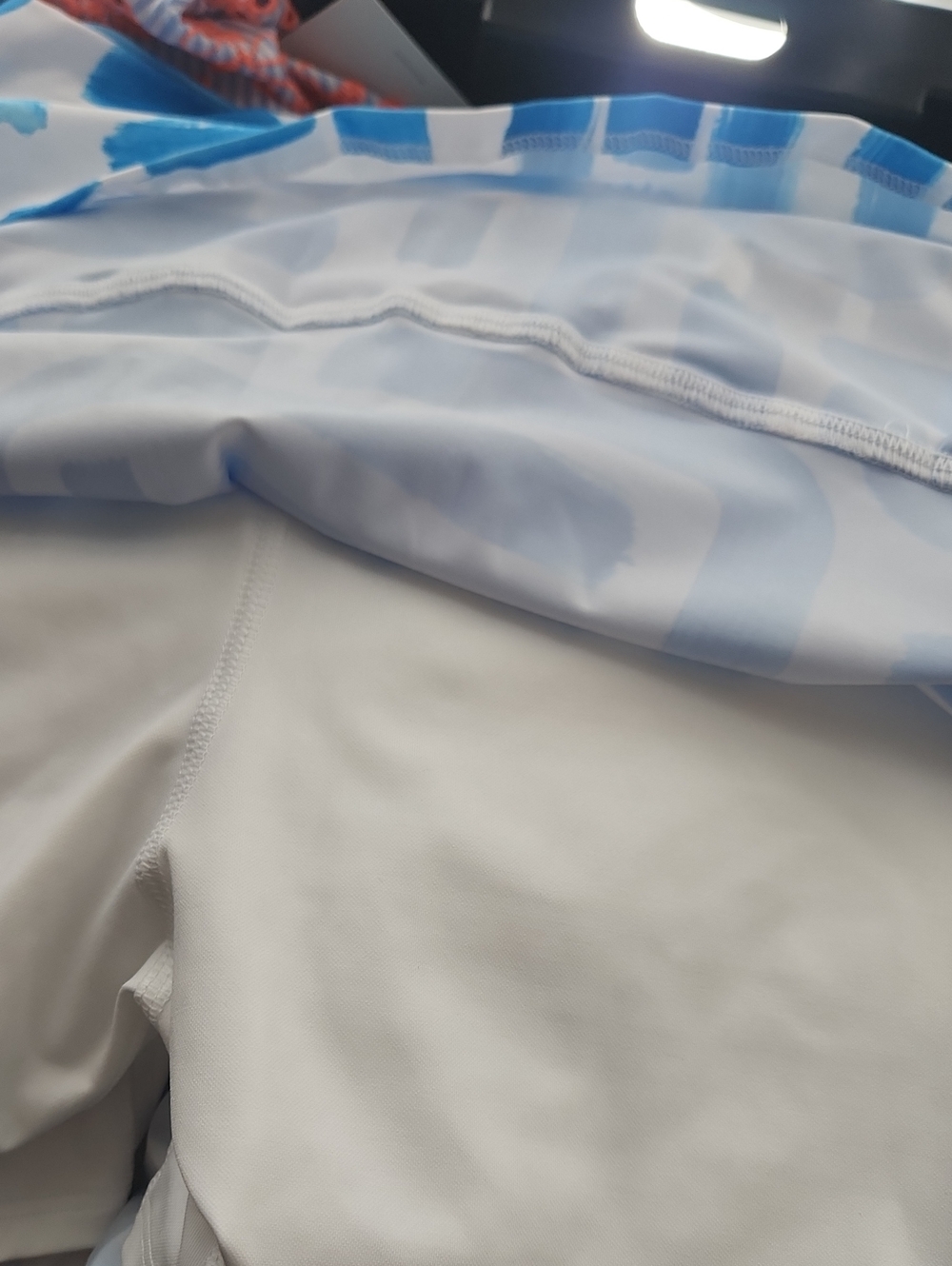 Blue Brushstroke Print Mini Skirt - Women's Active Skirt - Picture 7 of 7